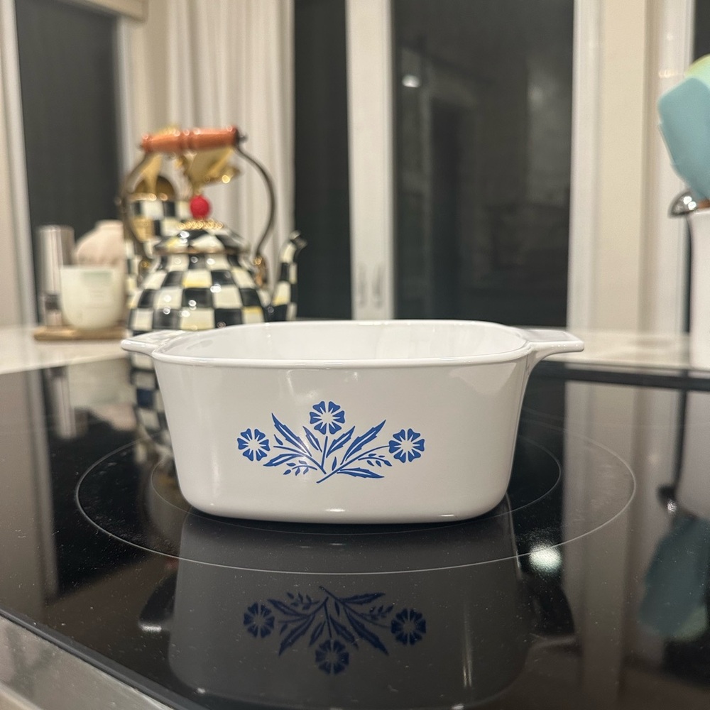 Vintage Blue floral corningware